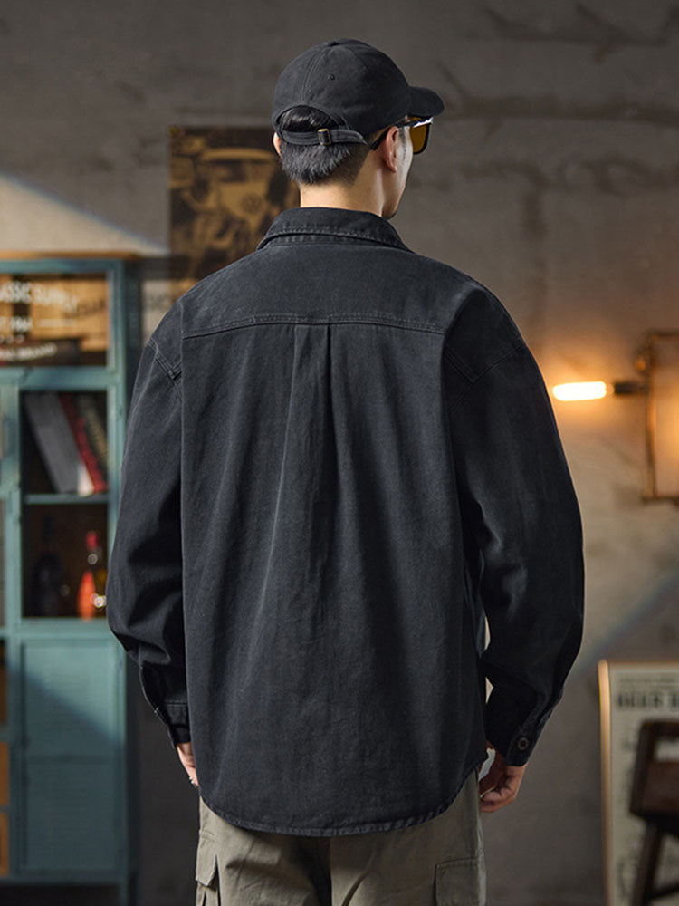 Herren Freizeit‑Hemdjacke im Retro‑Stil