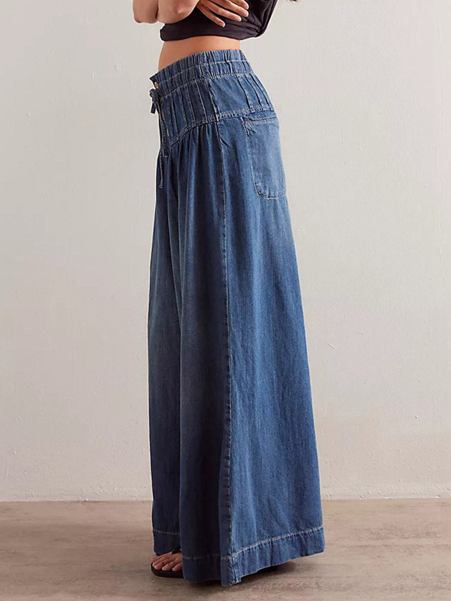 Damen Jeans mit weitem Bein und lockerer Passform