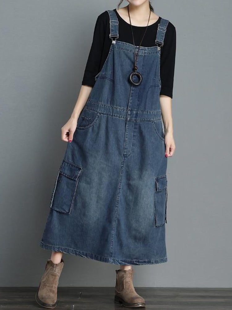 Robe salopette ample en jean