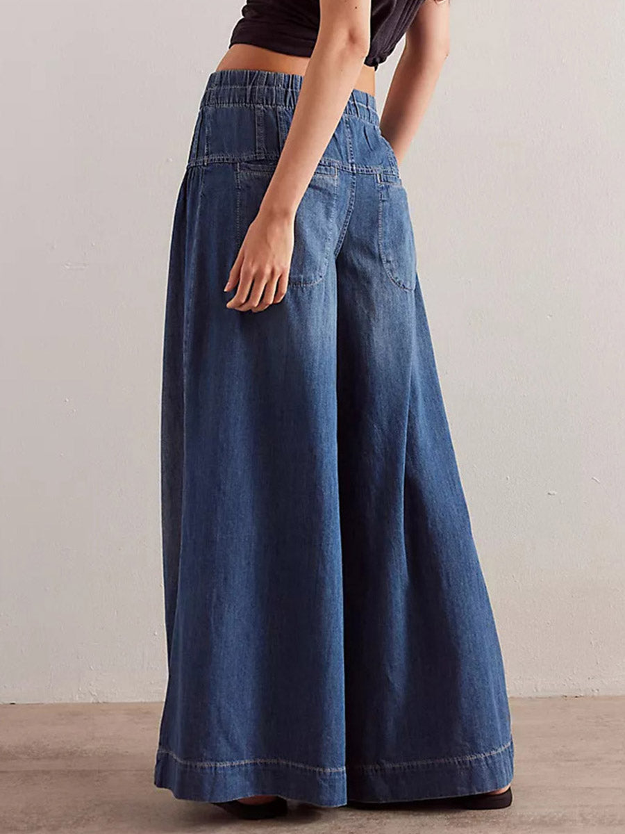 Damen Jeans mit weitem Bein und lockerer Passform