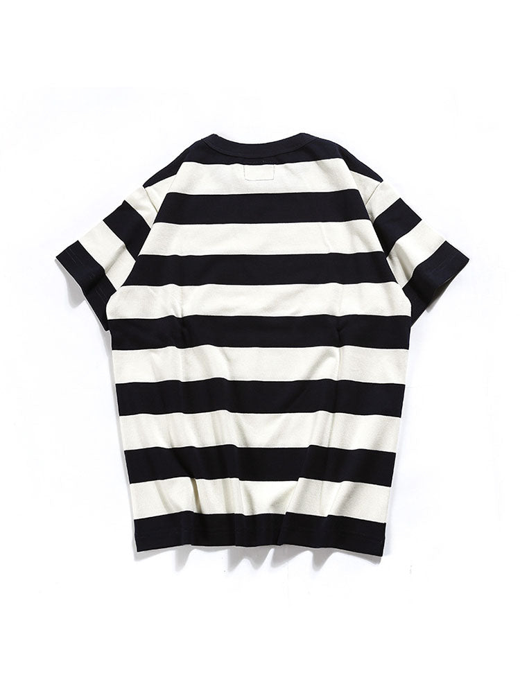 T-shirt rayé à col rond pour homme