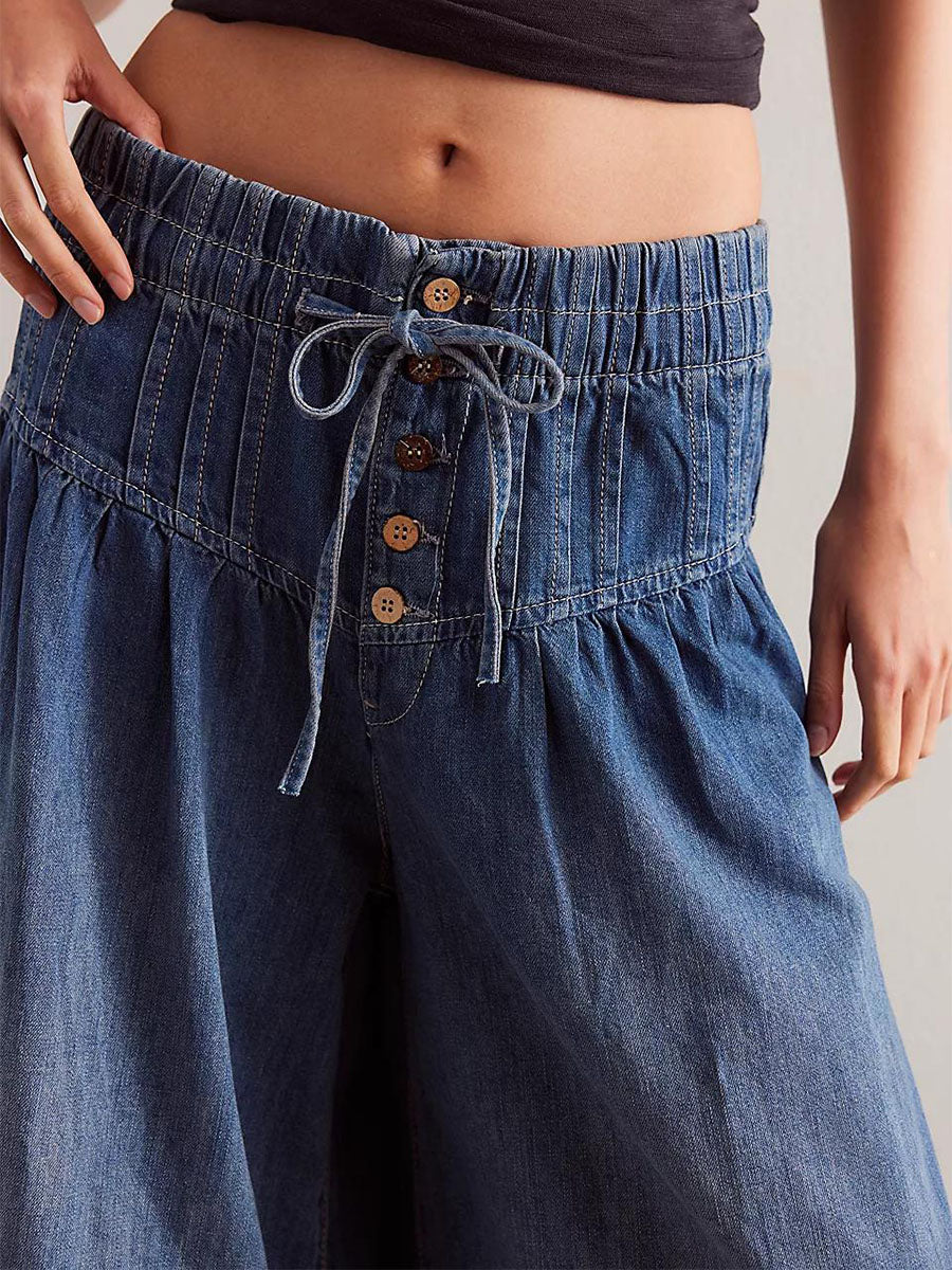 Damen Jeans mit weitem Bein und lockerer Passform