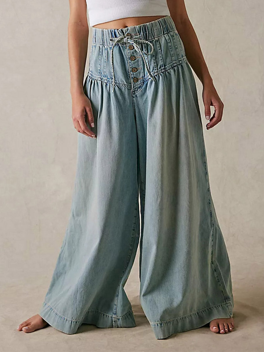 Damen Jeans mit weitem Bein und lockerer Passform