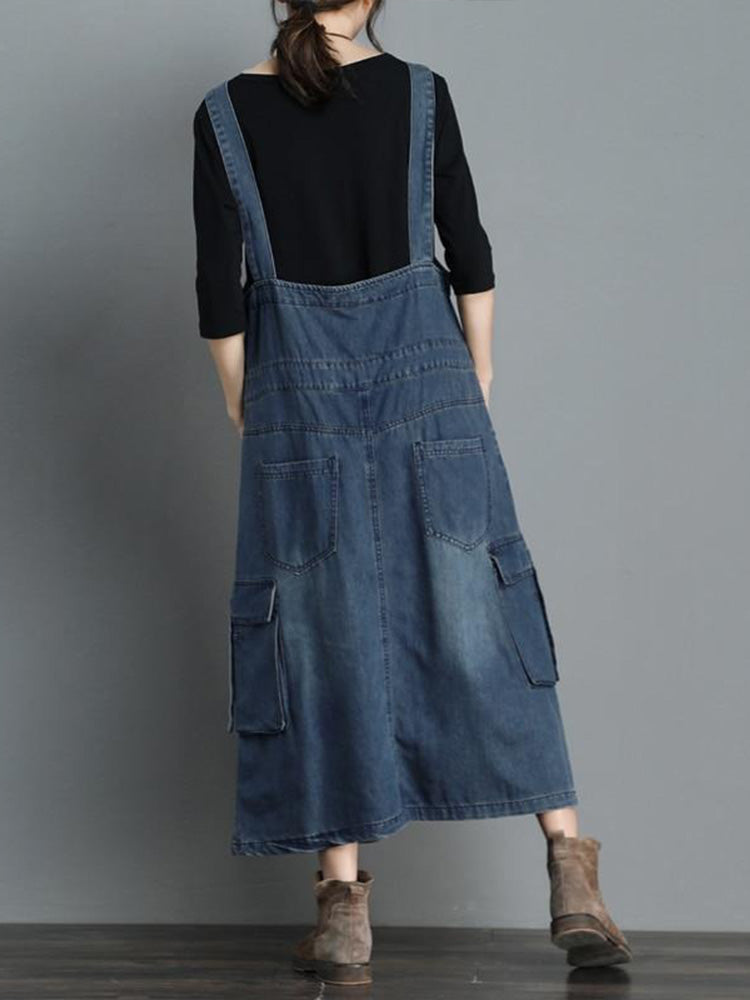Robe salopette ample en jean