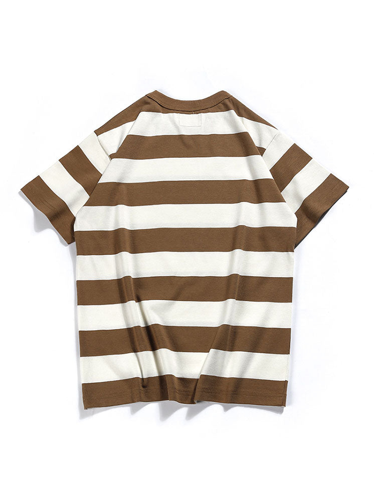 T-shirt rayé à col rond pour homme