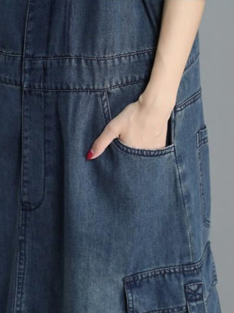 Robe salopette ample en jean
