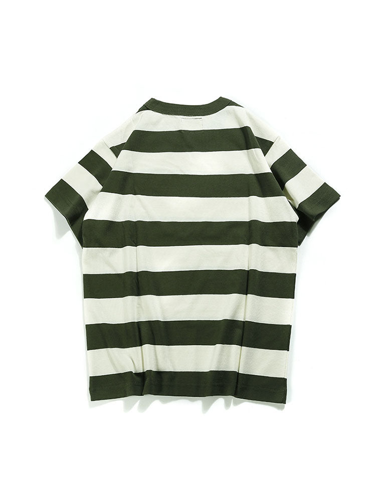 T-shirt rayé à col rond pour homme