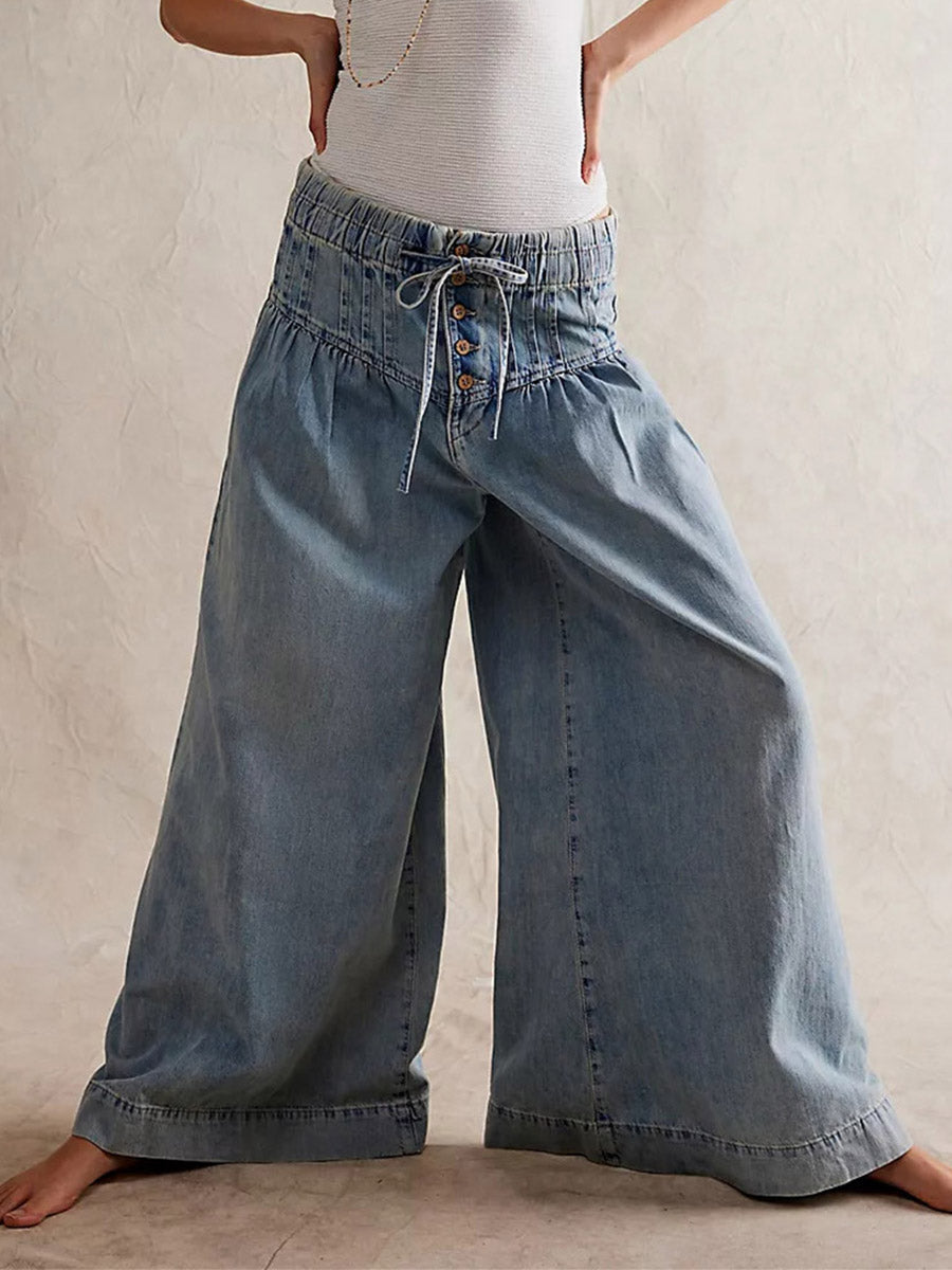 Damen Jeans mit weitem Bein und lockerer Passform