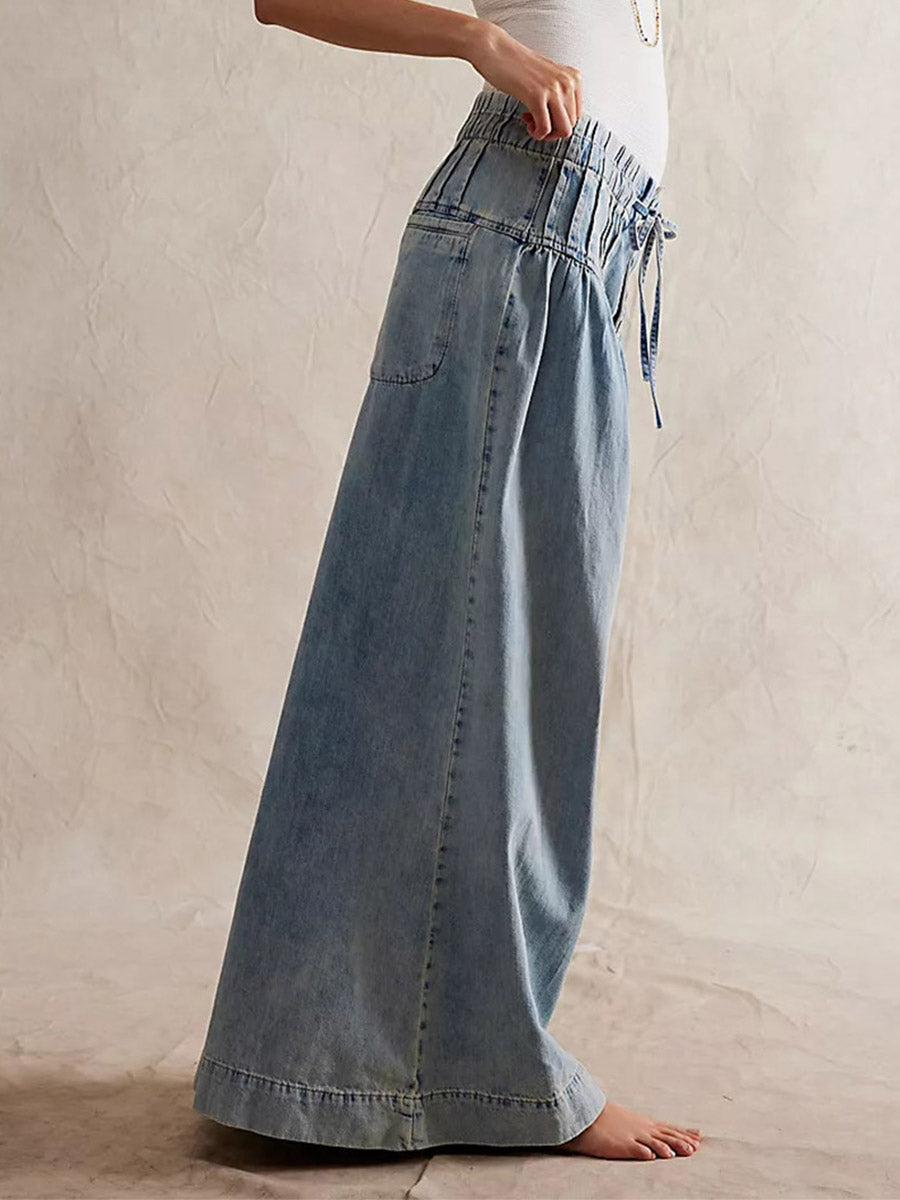 Damen Jeans mit weitem Bein und lockerer Passform