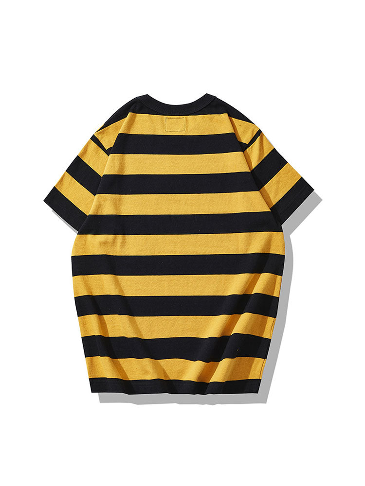 T-shirt rayé à col rond pour homme