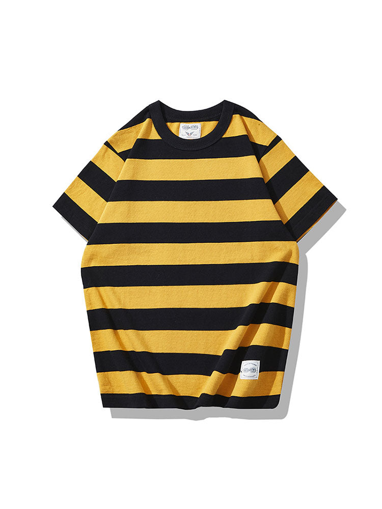 T-shirt rayé à col rond pour homme