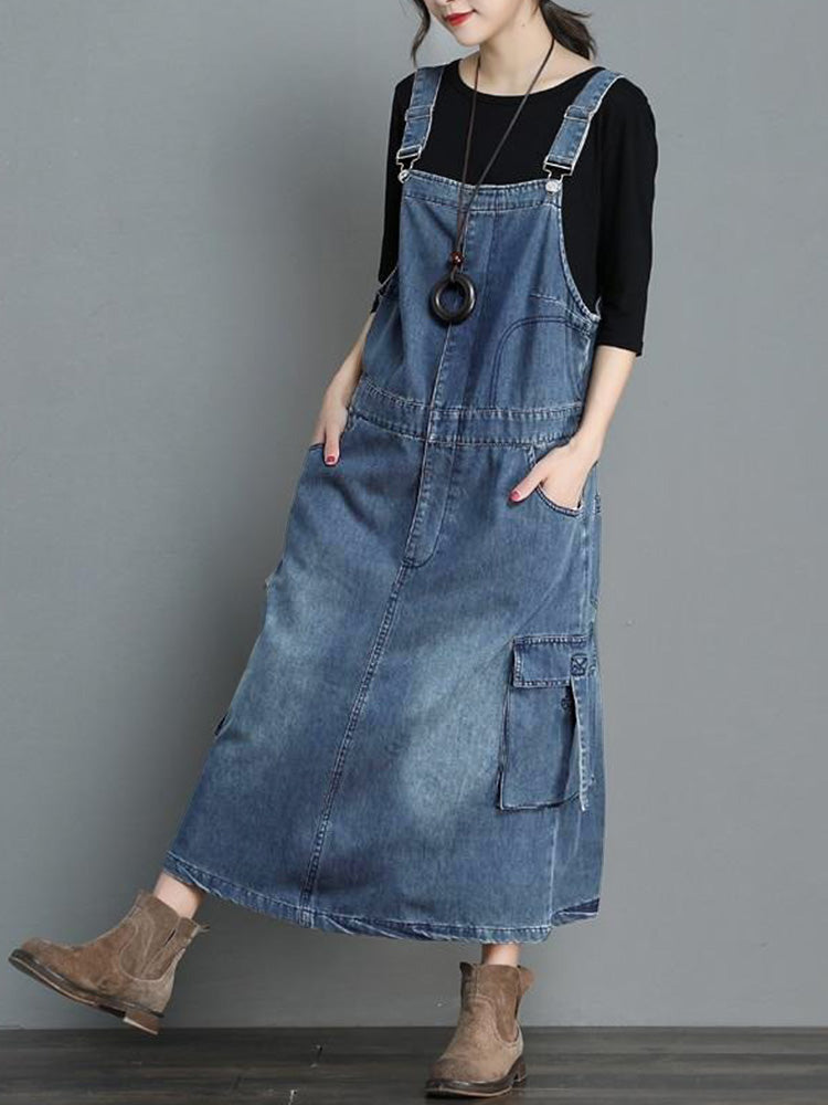 Robe salopette ample en jean