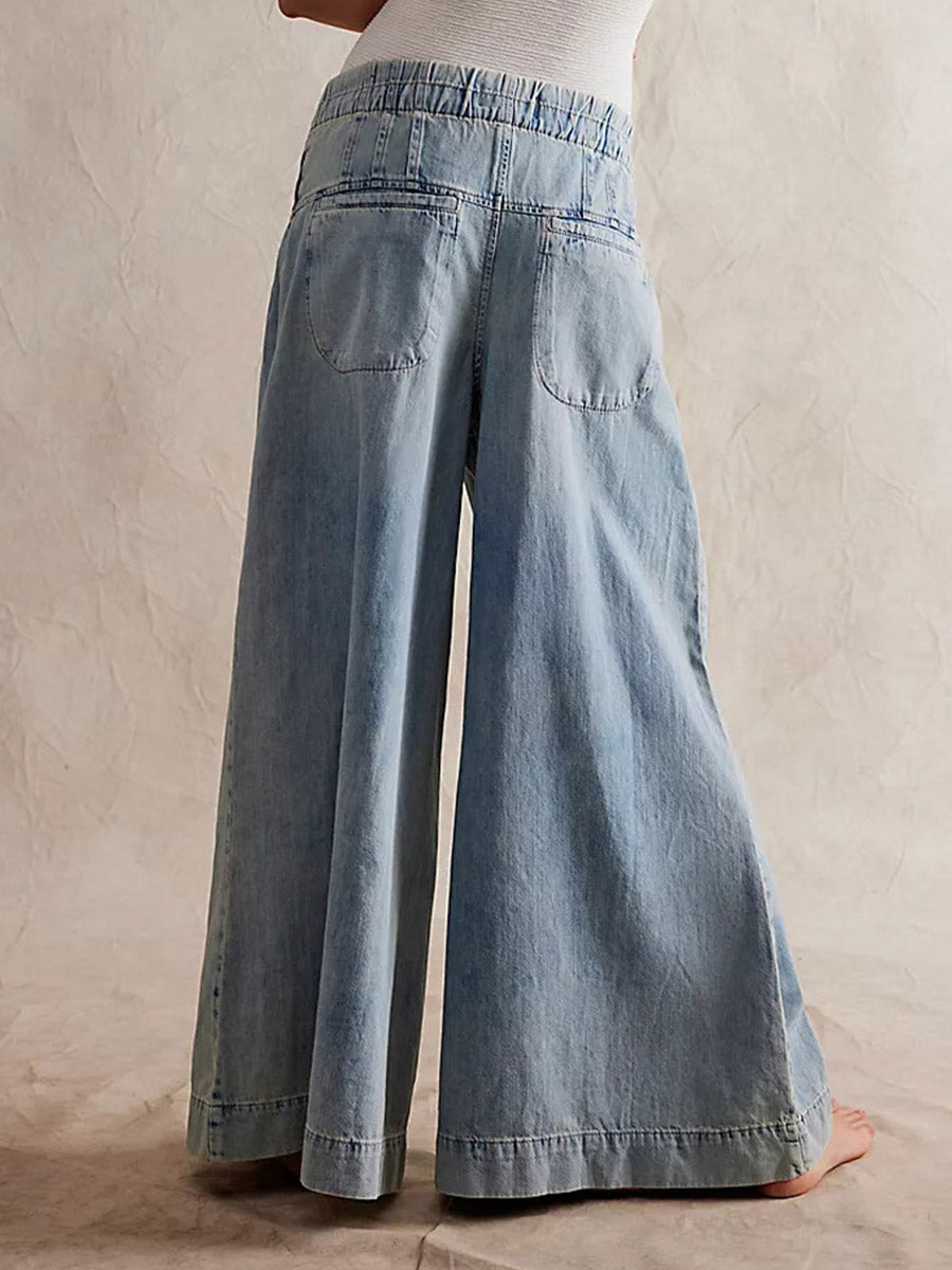 Damen Jeans mit weitem Bein und lockerer Passform