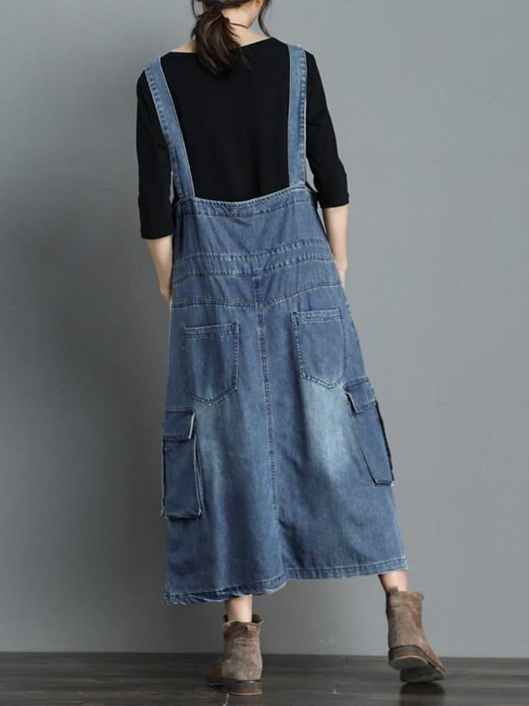 Robe salopette ample en jean