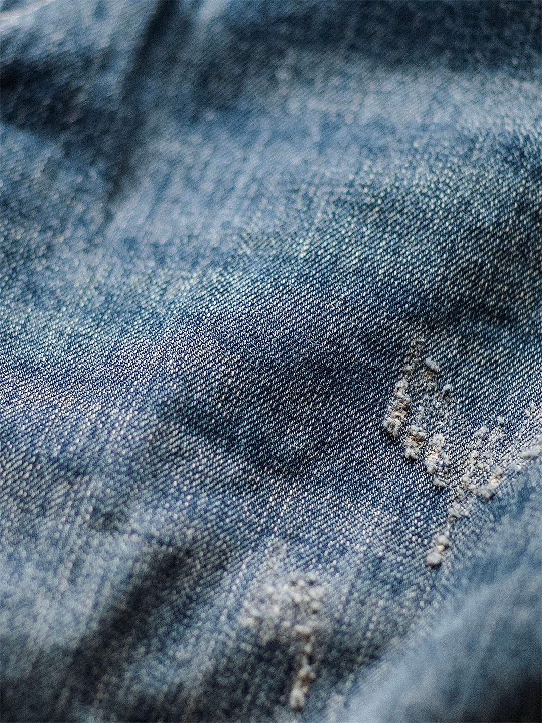 Latzhose aus Denim im Used-Look für Herren