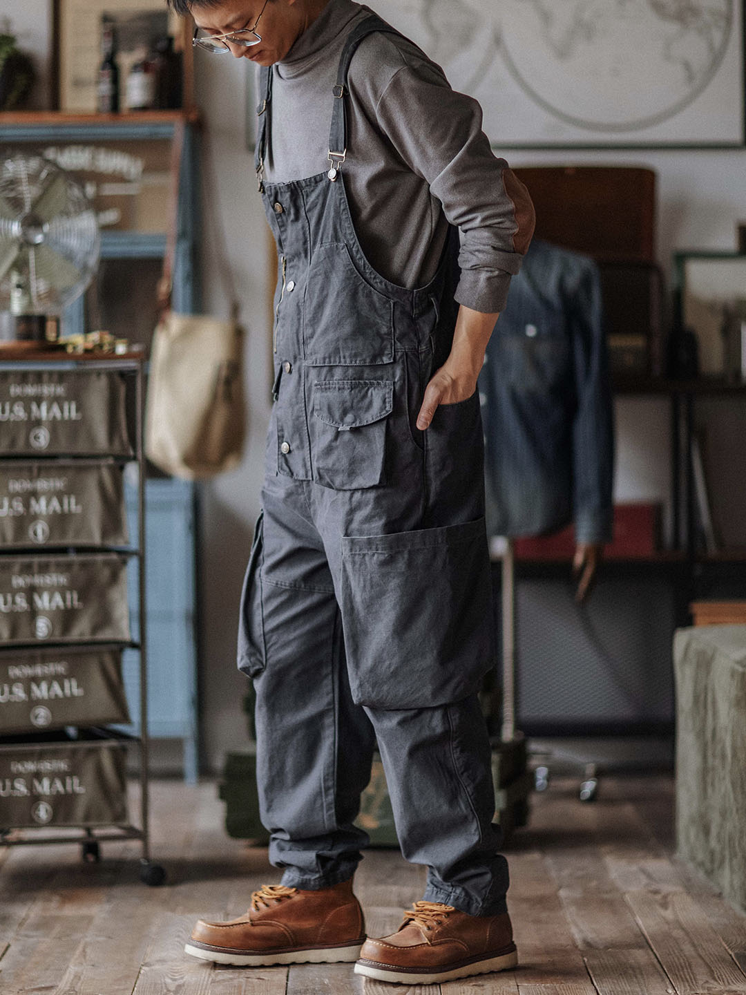 Cargo-Latzhose aus Canvas für Herren
