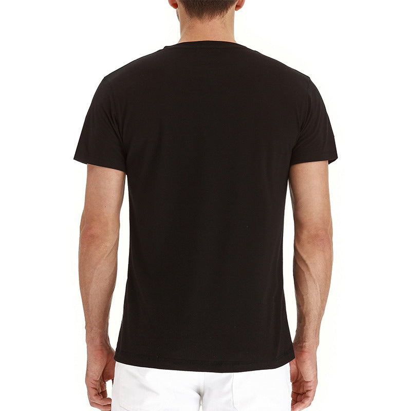 T-shirt Henley décontracté à manches courtes avec poche pour homme