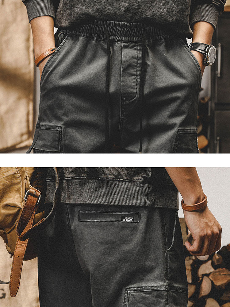 Pantalon cargo extensible en coton pour homme
