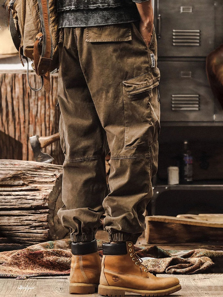 Herren Vintage Cargohose Jogger‑Schnitt
