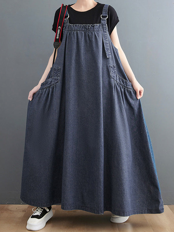 Robe salopette en jean ample pour femme
