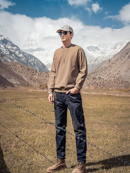 Herren Gerade Bein Jeans mit Vintage‑Waschung
