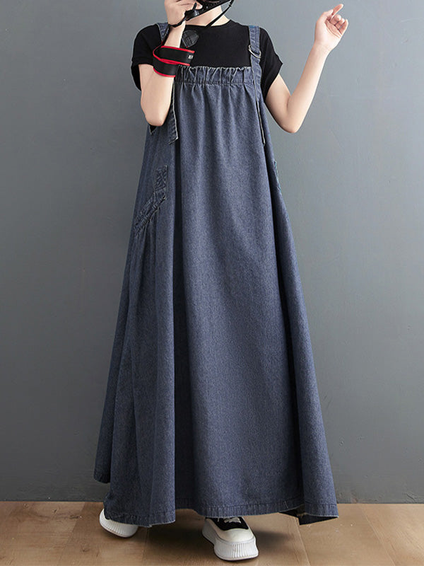 Robe salopette en jean ample pour femme
