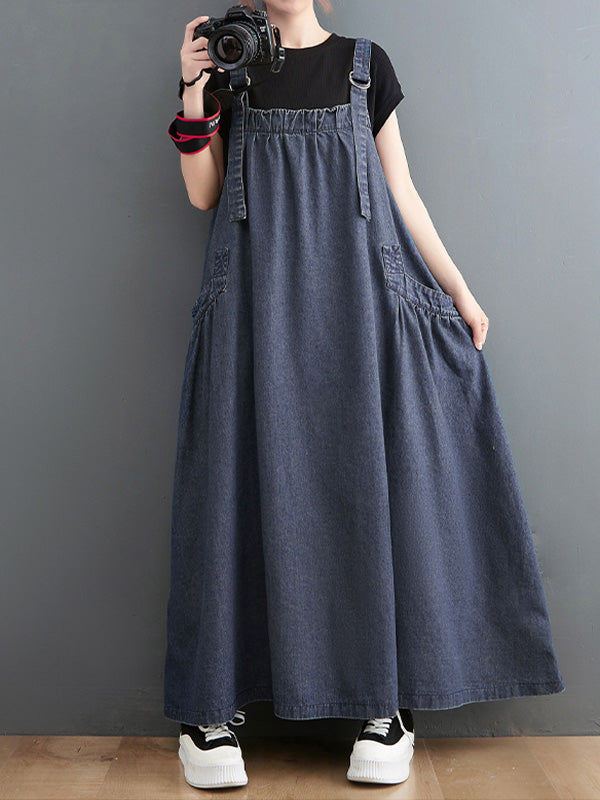 Robe salopette en jean ample pour femme