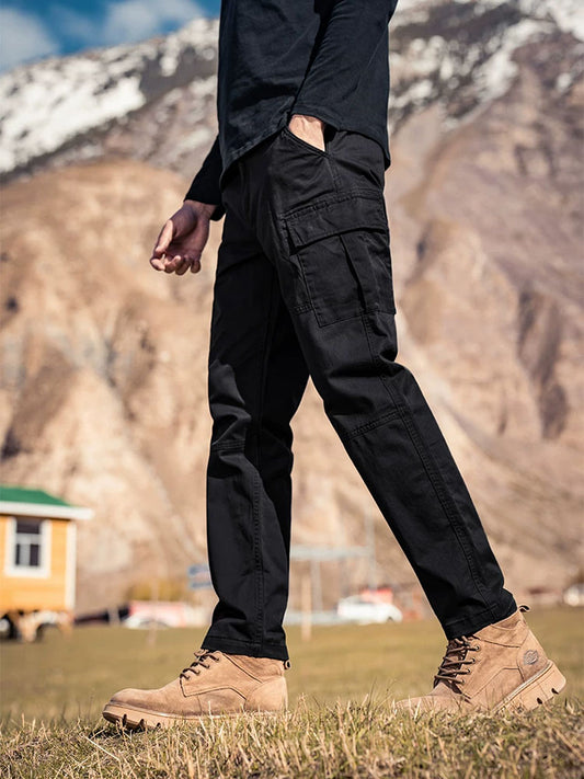 Gerade geschnittene Mehrtaschen‑Cargo‑Hosen für Herren