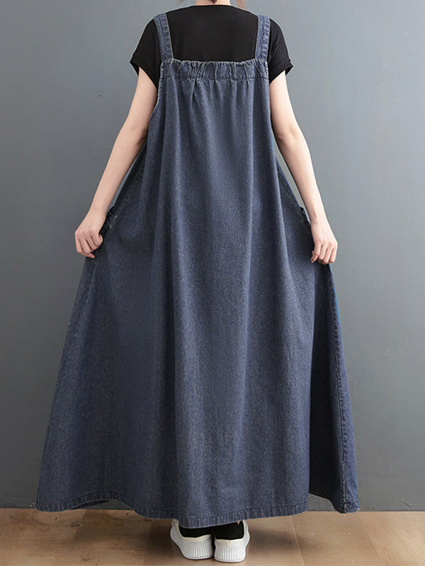 Robe salopette en jean ample pour femme