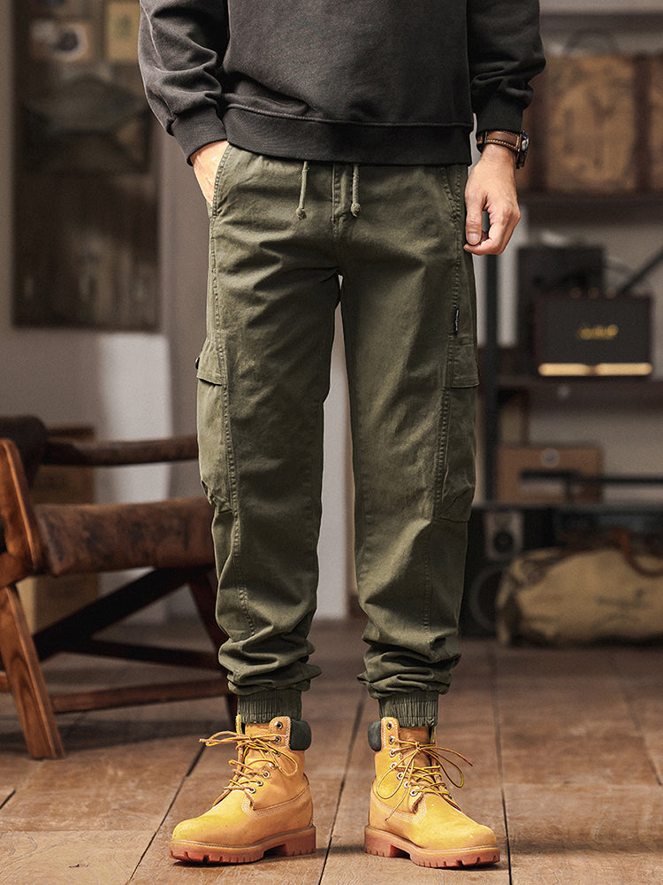Pantalon cargo cargo fuselé à taille élastique pour homme