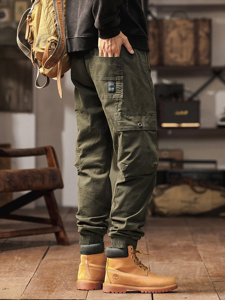 Pantalon cargo cargo fuselé à taille élastique pour homme