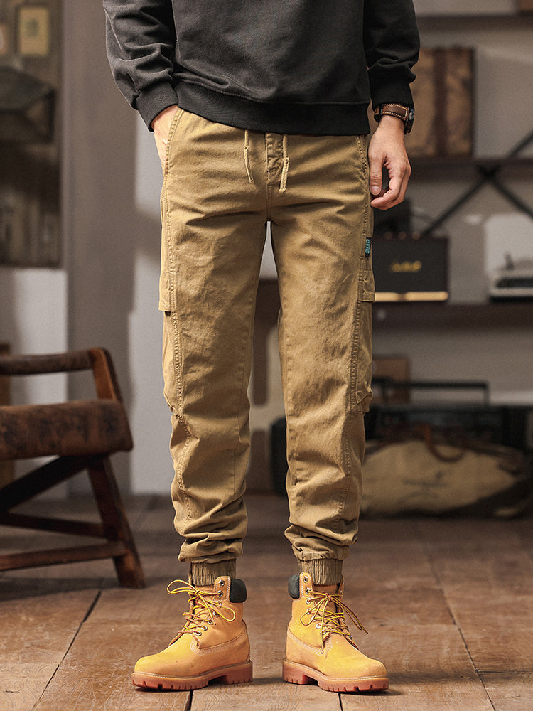 Pantalon cargo cargo fuselé à taille élastique pour homme