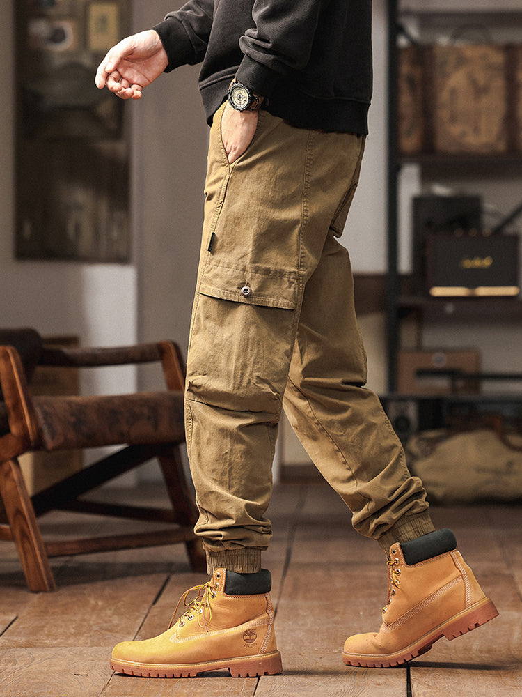 Pantalon cargo cargo fuselé à taille élastique pour homme