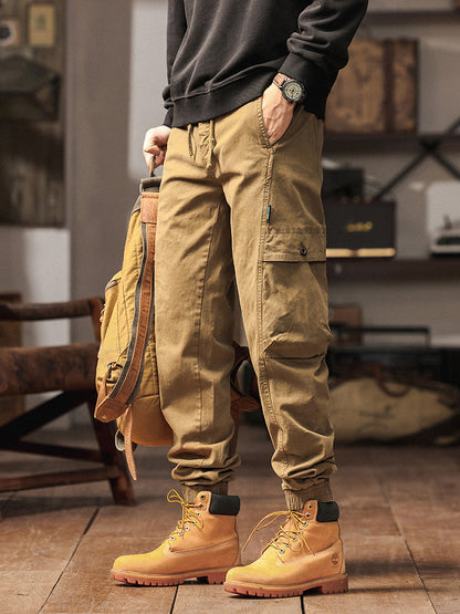 Pantalon cargo cargo fuselé à taille élastique pour homme