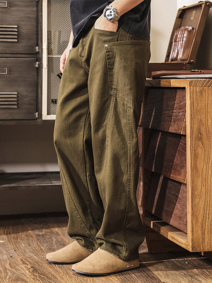 Pantalon large pour homme en coton, style  workwear  rétro