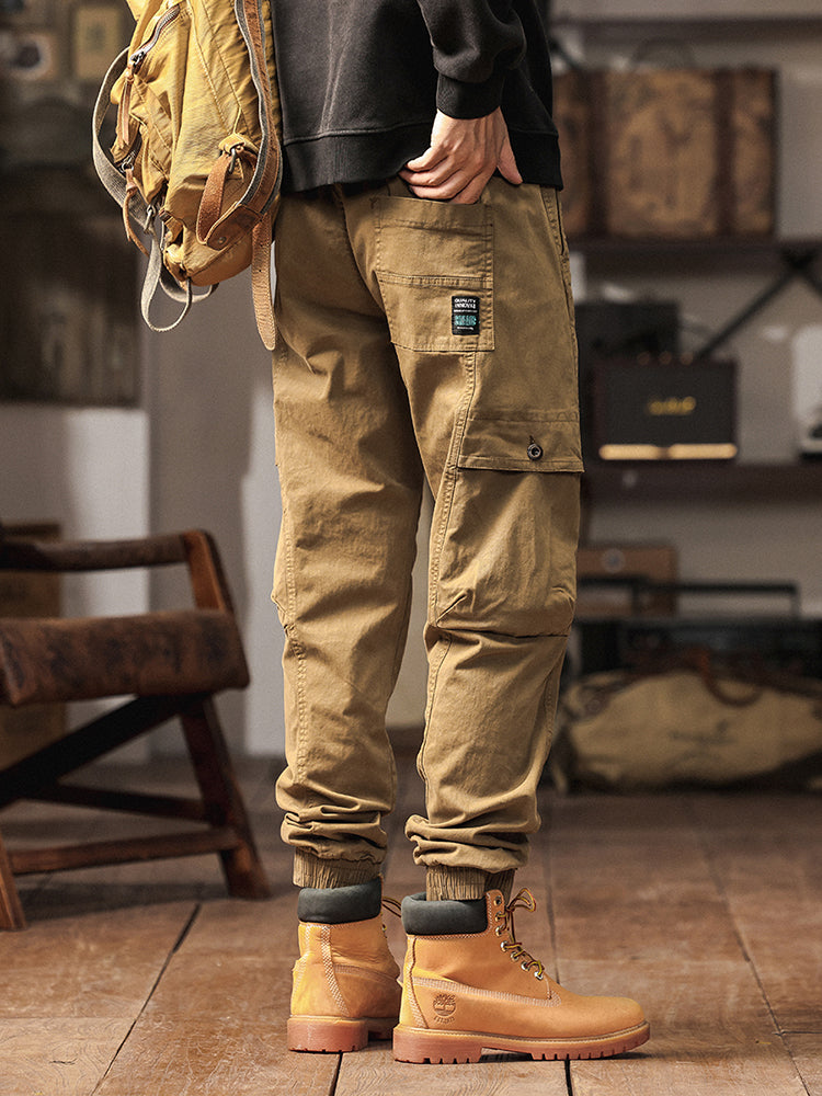Pantalon cargo cargo fuselé à taille élastique pour homme