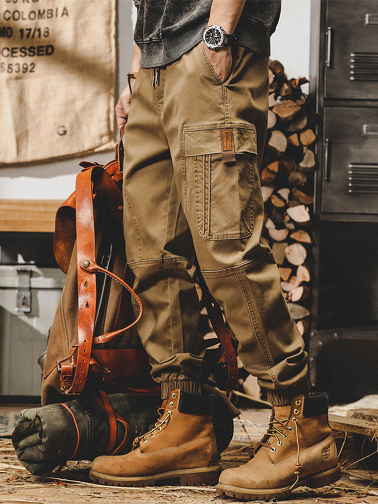Pantalon cargo extensible en coton pour homme