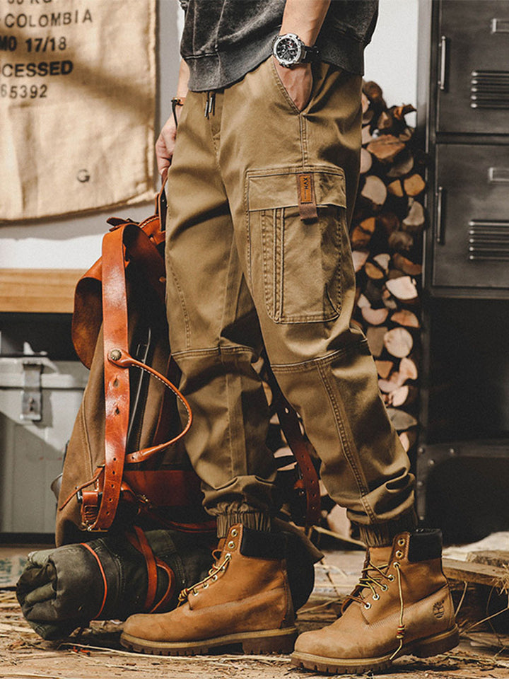 Pantalon cargo extensible en coton pour homme