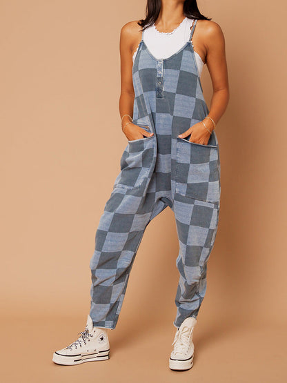 Combinaison oversize à carreaux pour femme