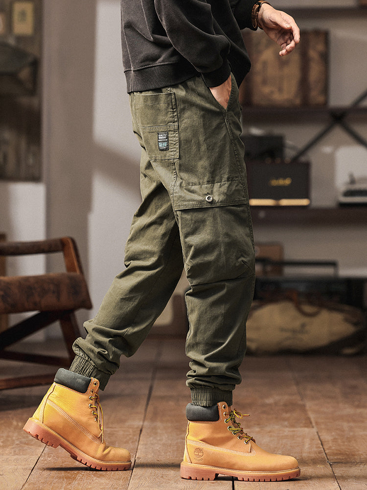 Pantalon cargo cargo fuselé à taille élastique pour homme