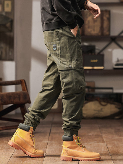 Pantalon cargo cargo fuselé à taille élastique pour homme