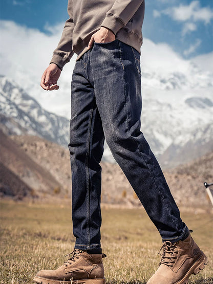 Herren Gerade Bein Jeans mit Vintage‑Waschung