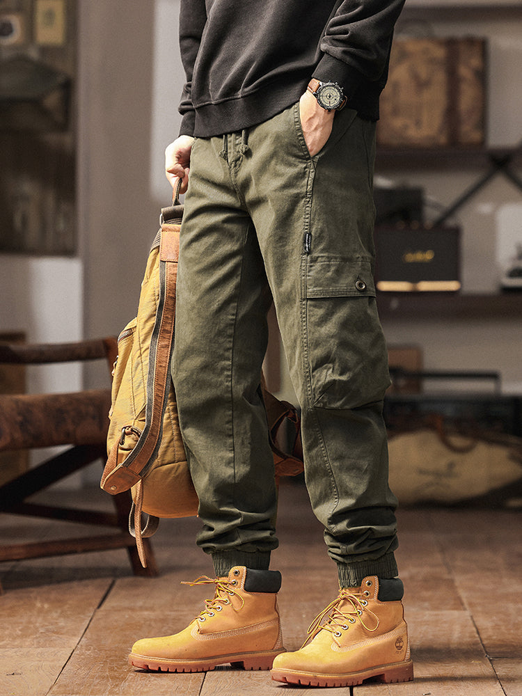 Pantalon cargo cargo fuselé à taille élastique pour homme
