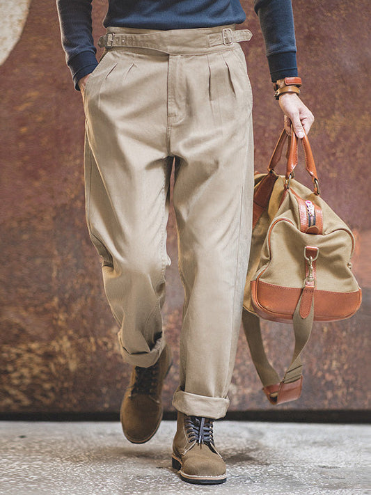 Pantalon GURKHA pour homme, style vintage, coupe droite décontractée