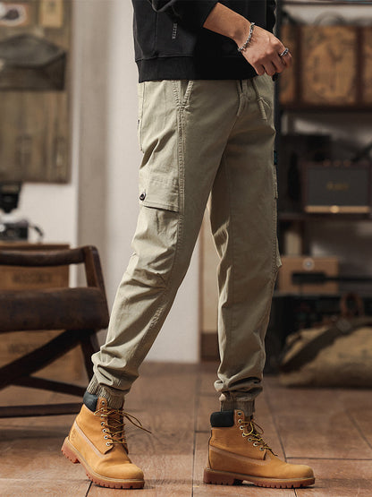 Pantalon cargo cargo fuselé à taille élastique pour homme