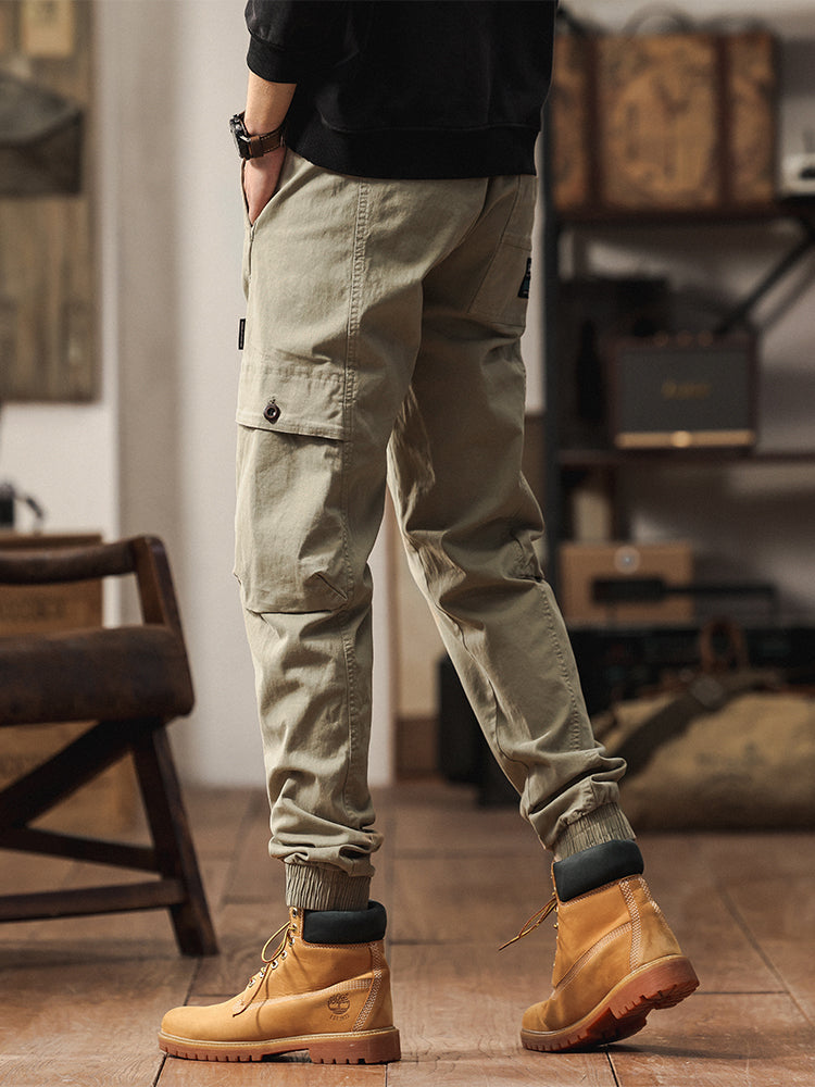 Pantalon cargo cargo fuselé à taille élastique pour homme