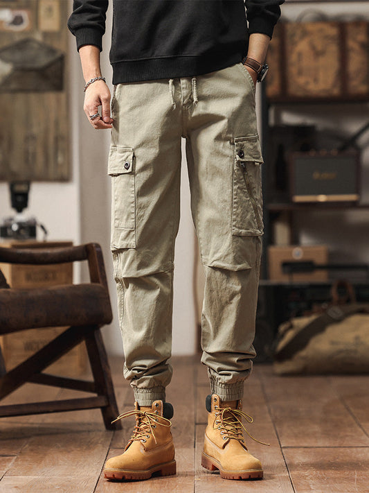 Vintage-inspirierte Cargo-Jogginghose für Herren mit vielen Taschen