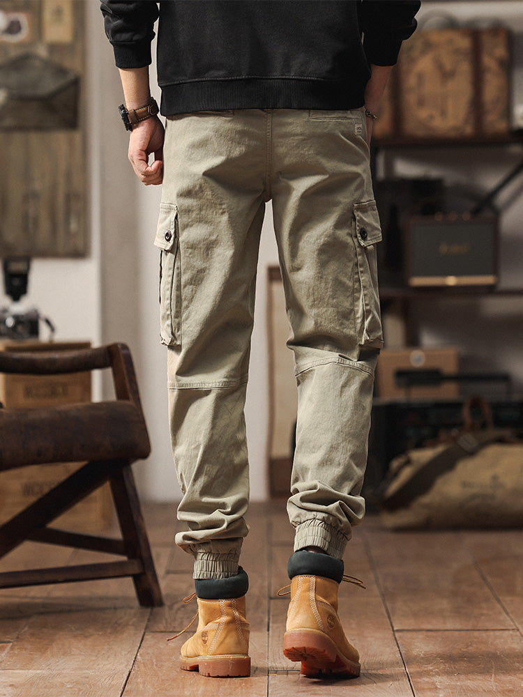 Vintage-inspirierte Cargo-Jogginghose für Herren mit vielen Taschen