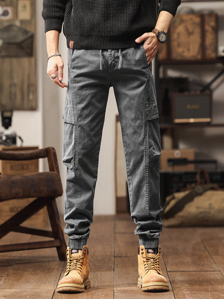 Pantalon cargo cargo fuselé à taille élastique pour homme