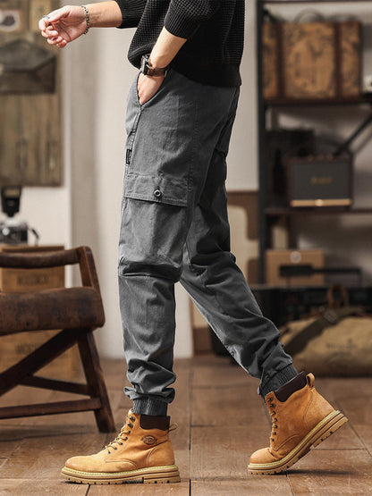 Pantalon cargo cargo fuselé à taille élastique pour homme